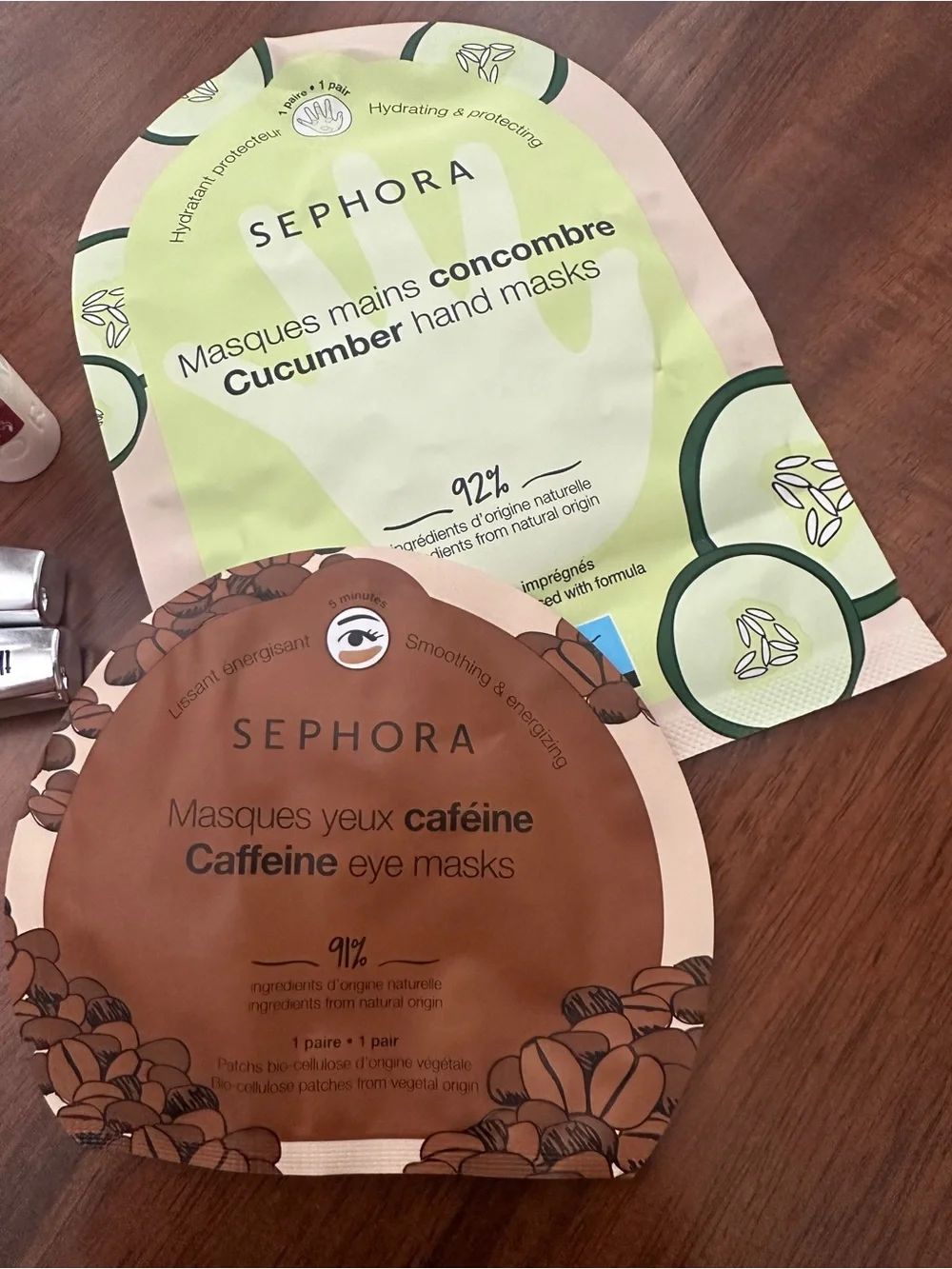 Sephora Cucumber & Caffeine Eye and Hand Mask Set - Benefit Mascara Bundle